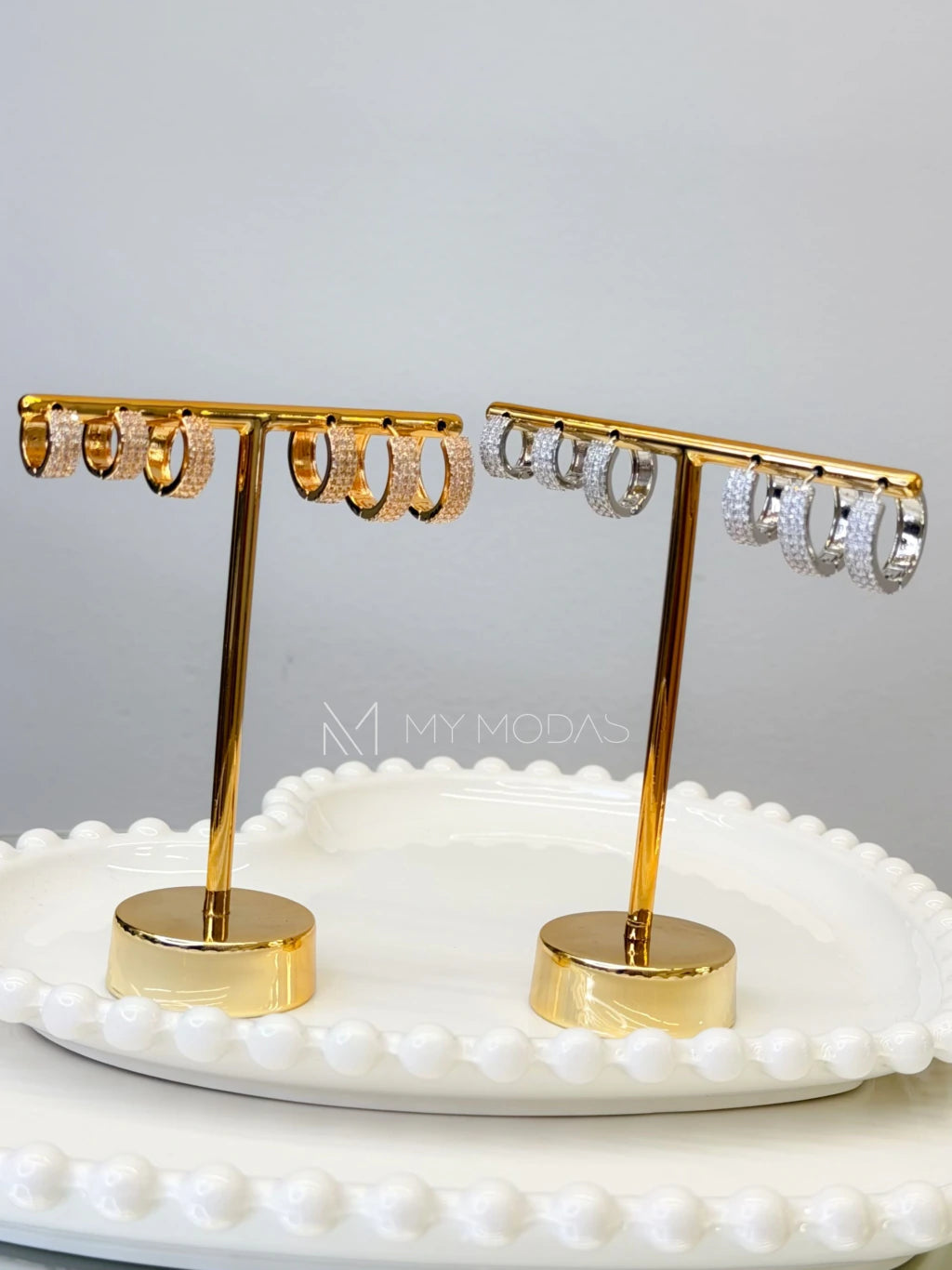 Mix argola com strass