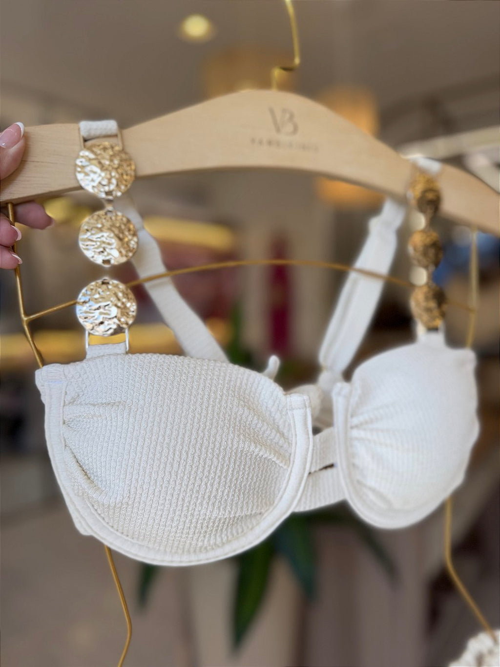Meia Taça Drapeado Paris Plisse Off White (CALCINHA NÃO INCLUSO)