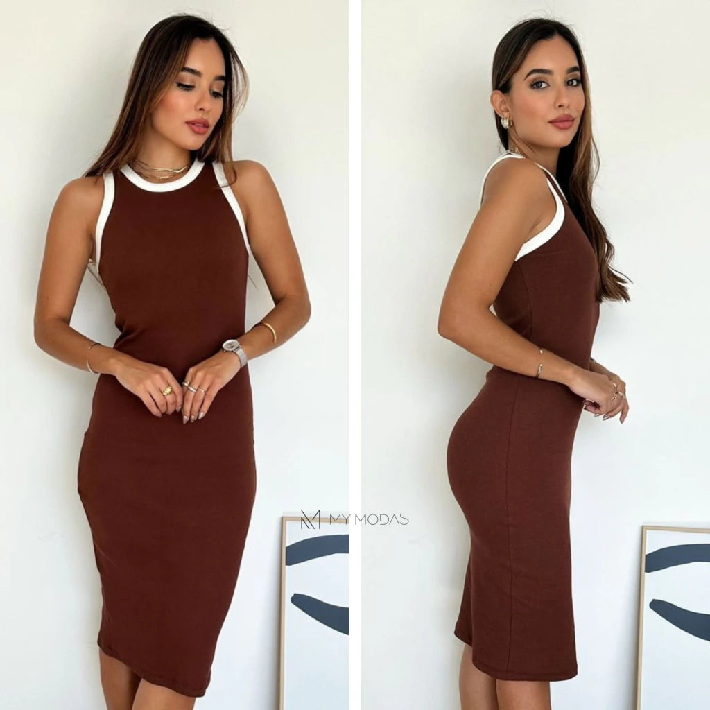 Vestido Lais Ribana canelado