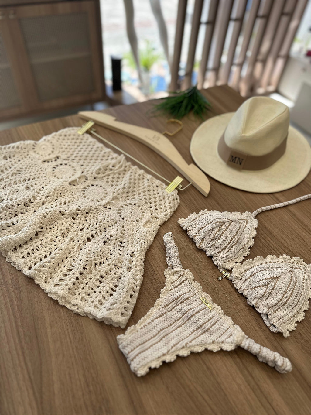 Calcinha Frufru Crochê Off White (top não incluso)