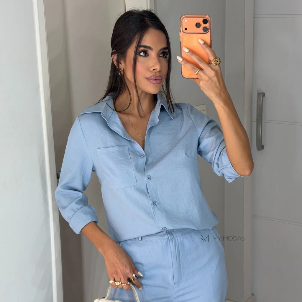 Conjunto camisa e calça linho