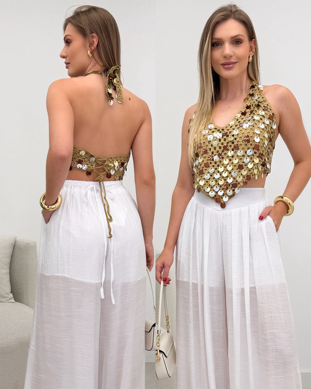 Cropped Briana Bege Escuro 119757