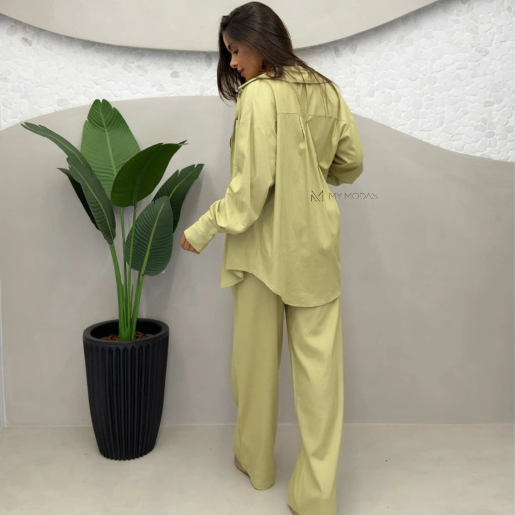 Conjunto camisa e calça linho