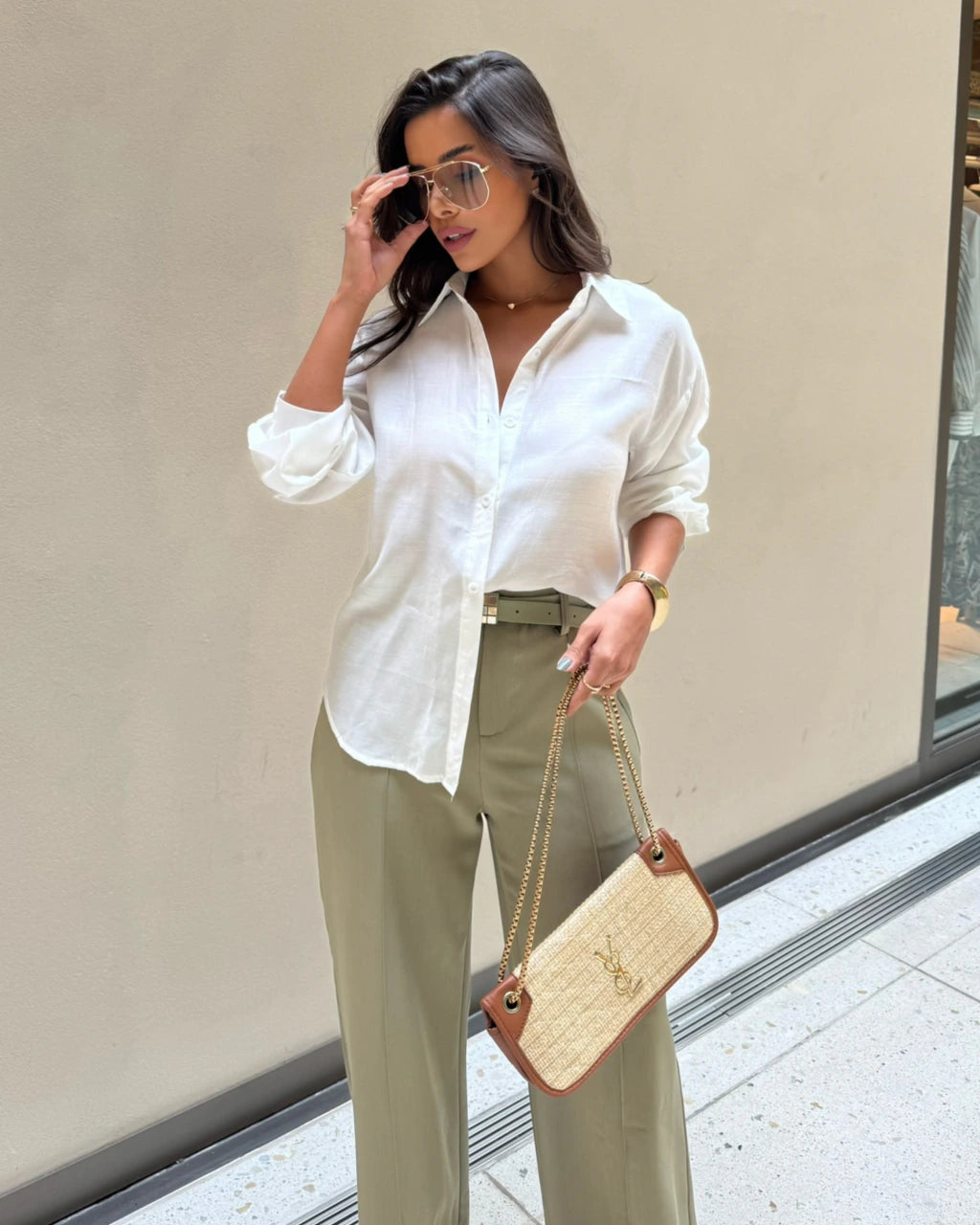 Camisa acetinada messina