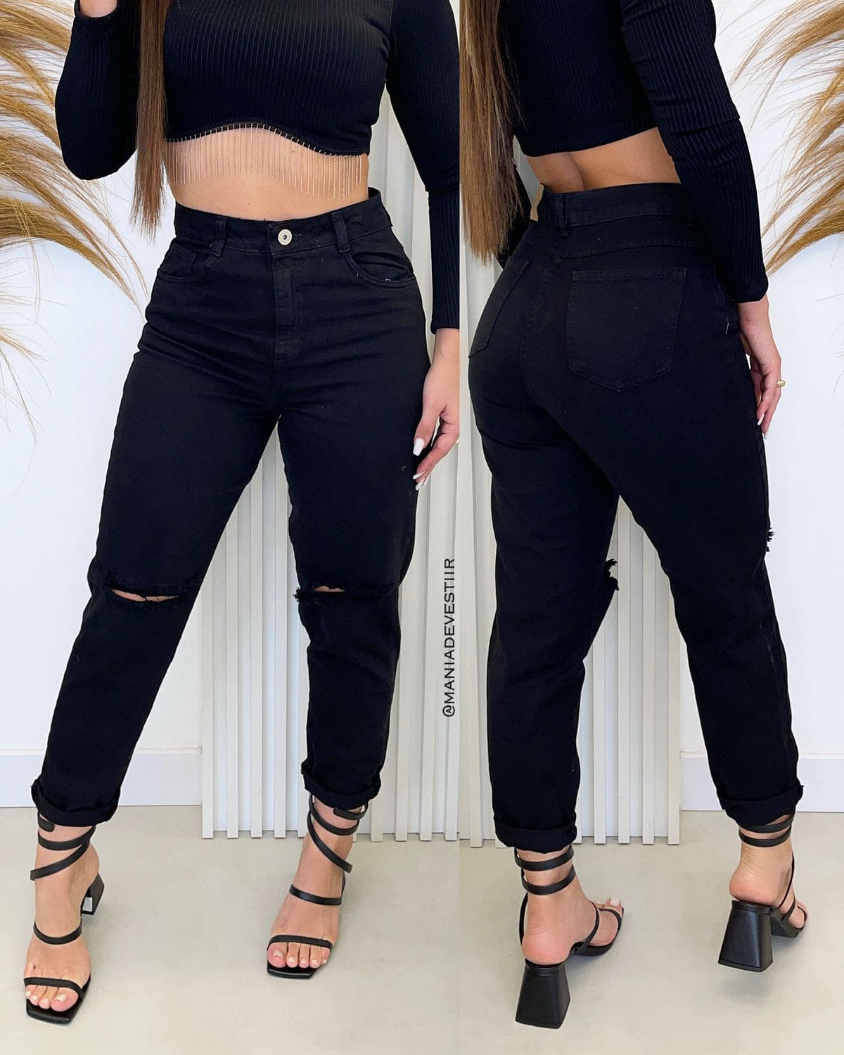 Calça Jeans Mom Nexo Preta Renata 26635