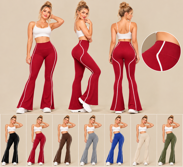 Calça Flare Academia com Listra