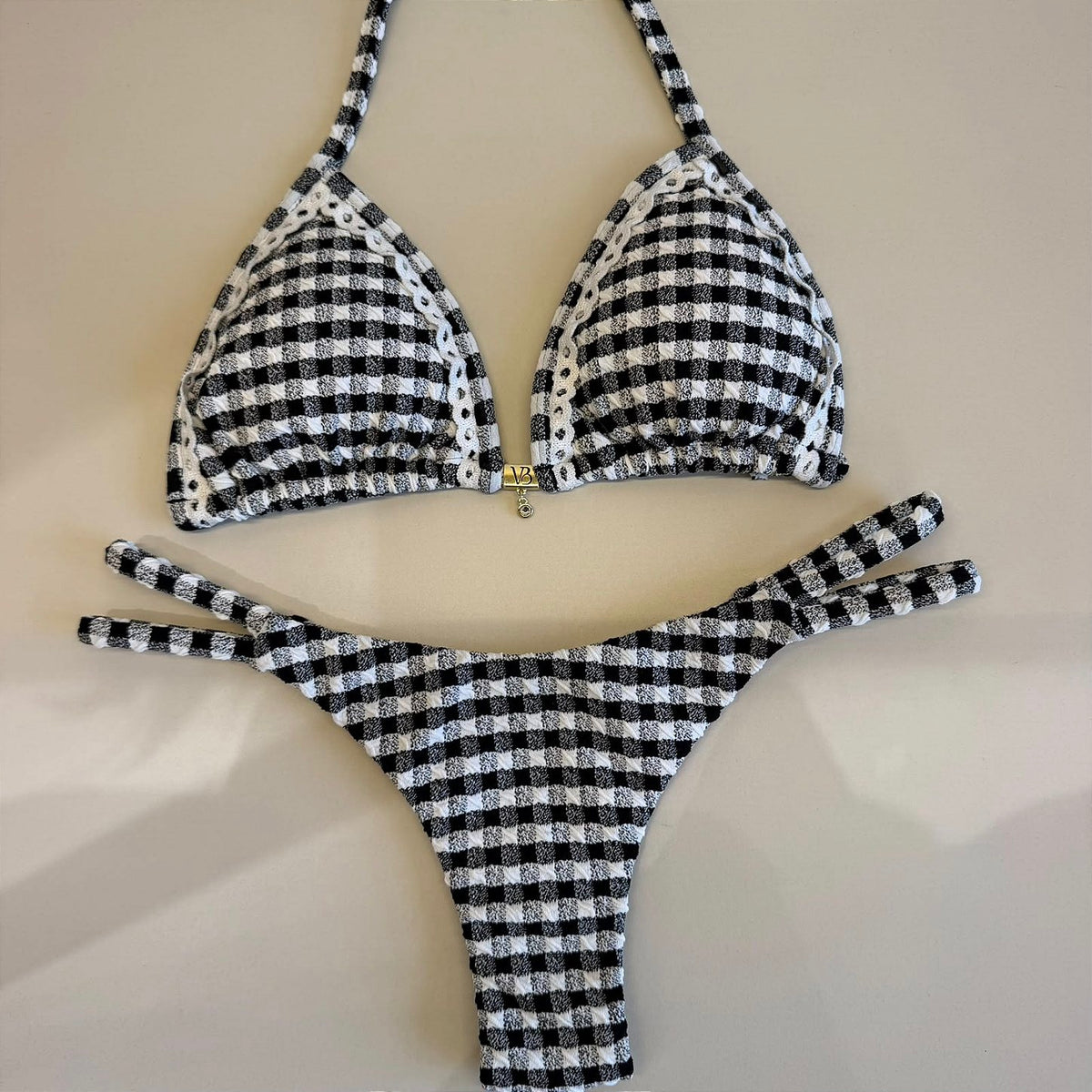 Cortininha Xadrez Preto (calcinha não inclusa)