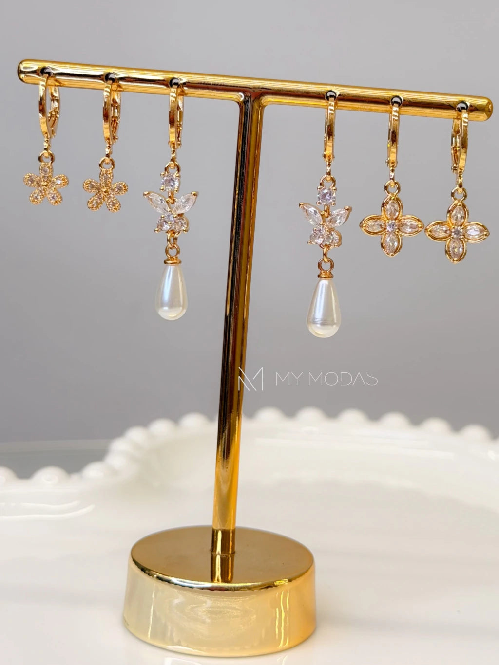 Conjunto 3 brincos pérola