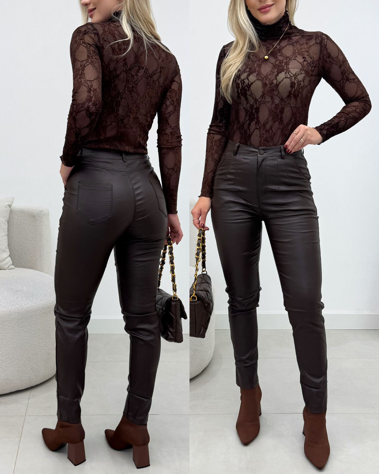 Calça Resinada Tadia Café 134436