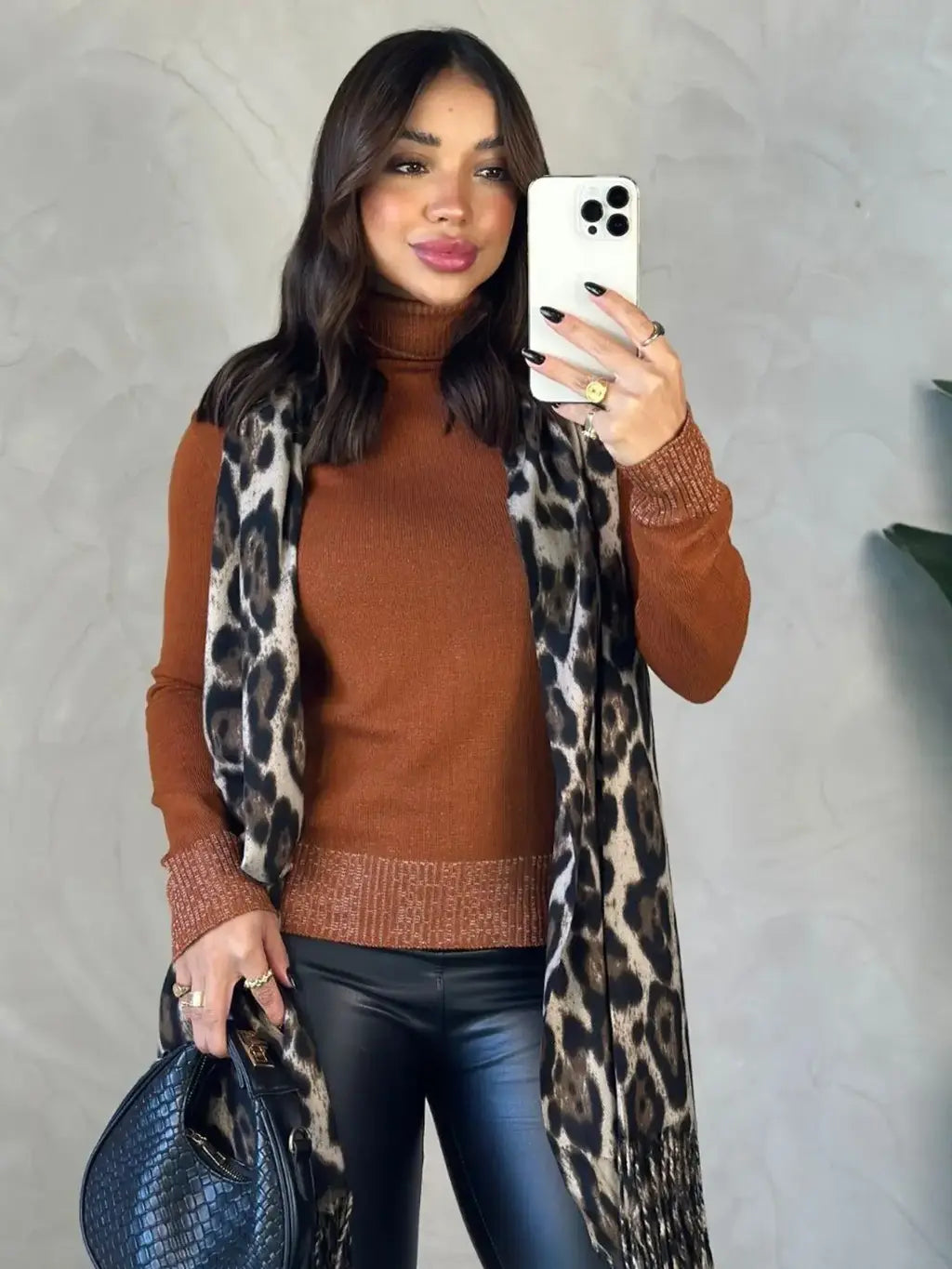 Cachecol Animal Print Lã