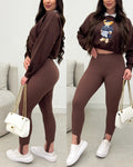 Calça Legging Lã Sara Marrom 135371