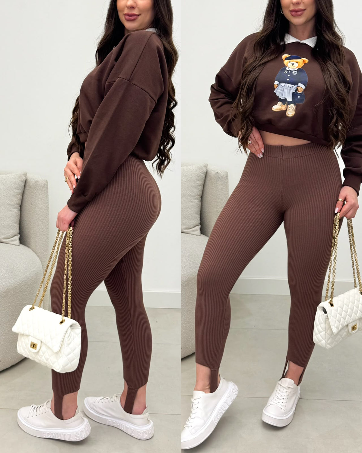 Calça Legging Lã Sara Marrom 135371