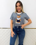 T-Shirt Listras Marie Azul Marinho 134042