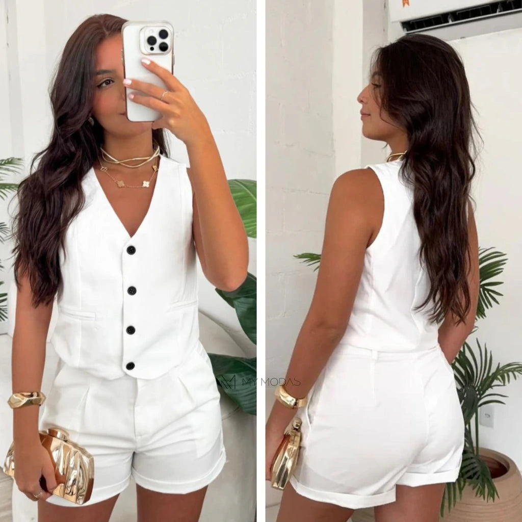 Conjunto colete e shorts