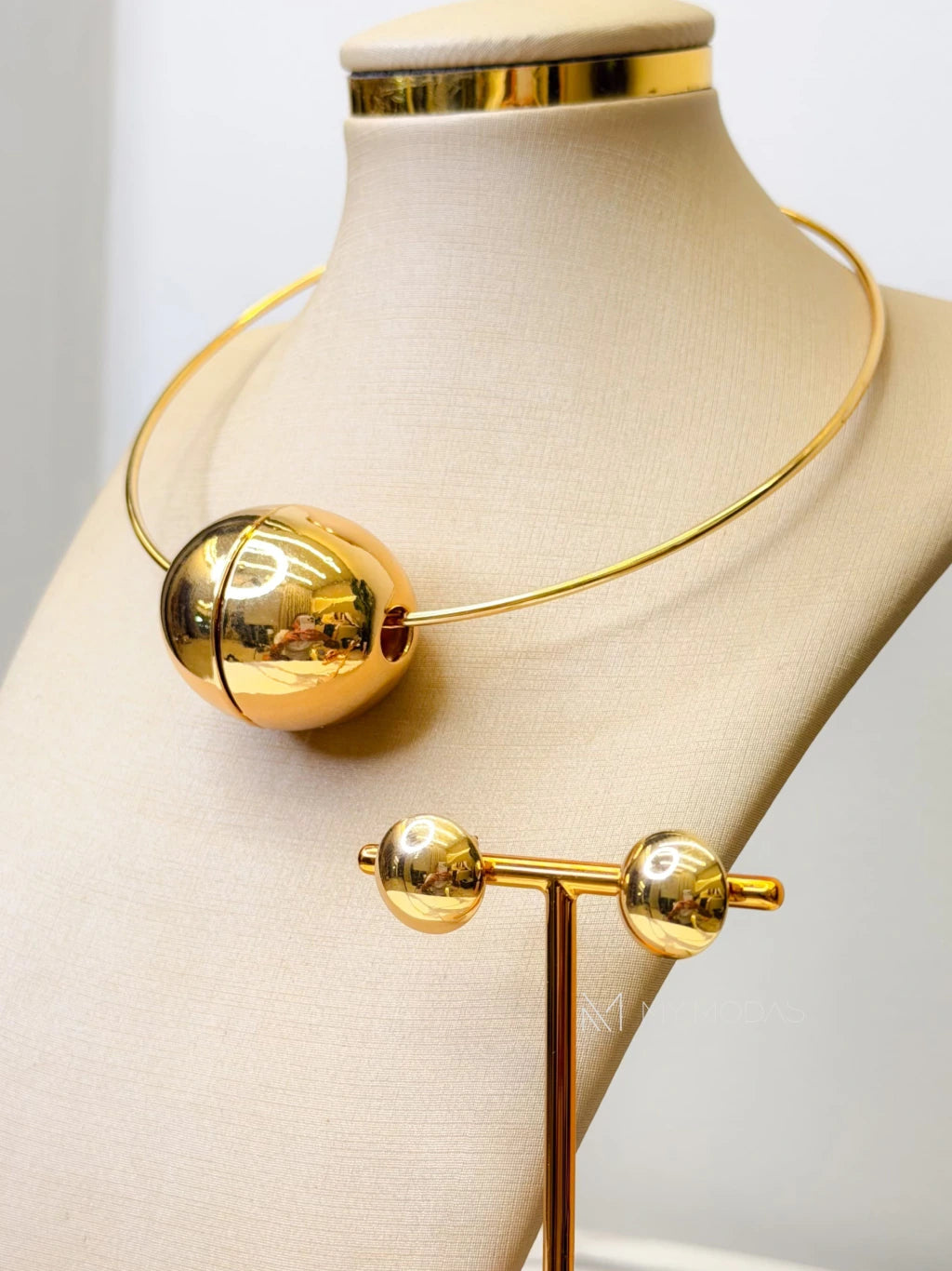 Conjunto Duo oval colar e brinco