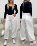 Calça Jeans Delavê Andrielli Creme 133679