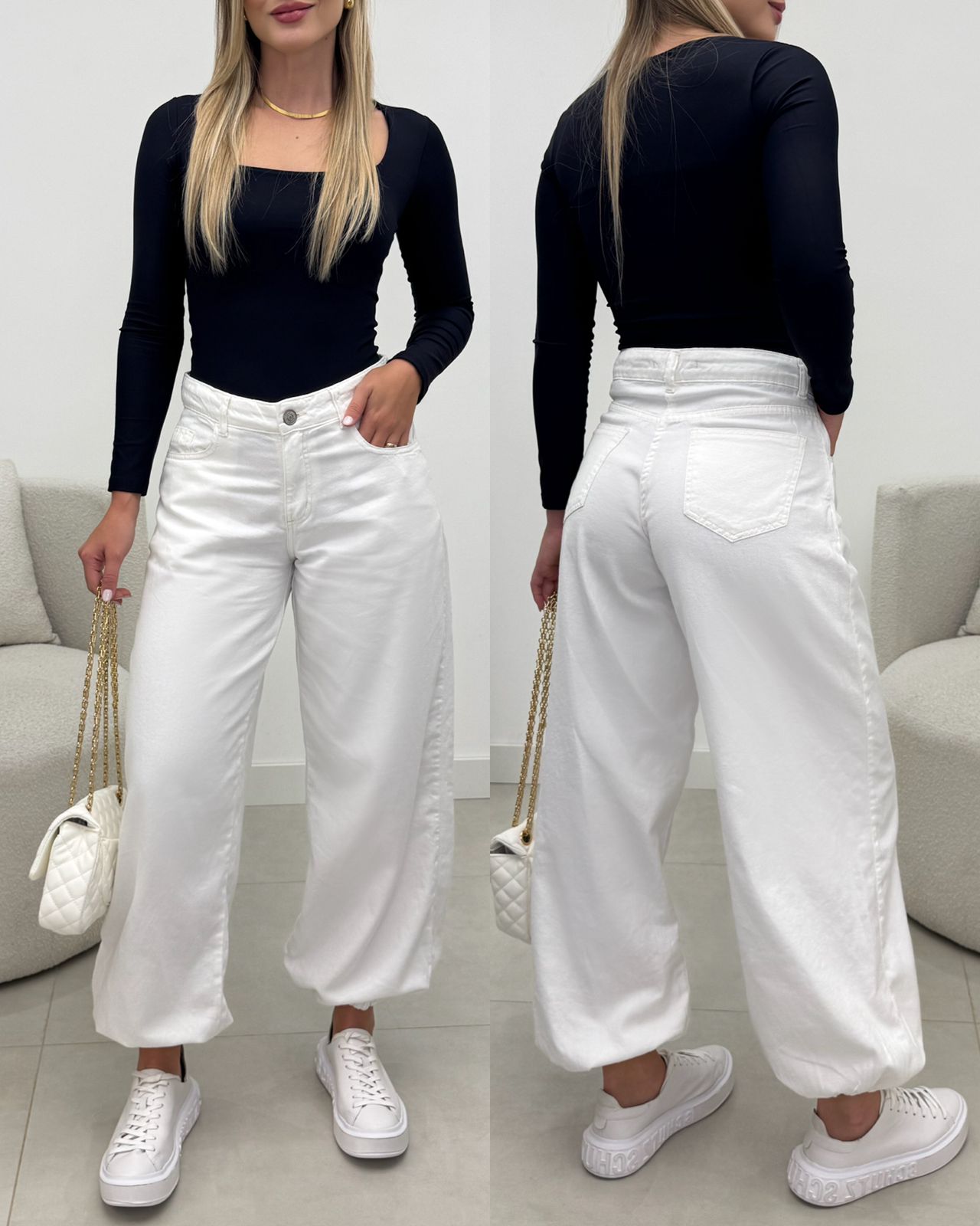 Calça Jeans Delavê Andrielli Creme 133679