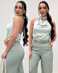 Blusa Cetim Yuna Verde 135857