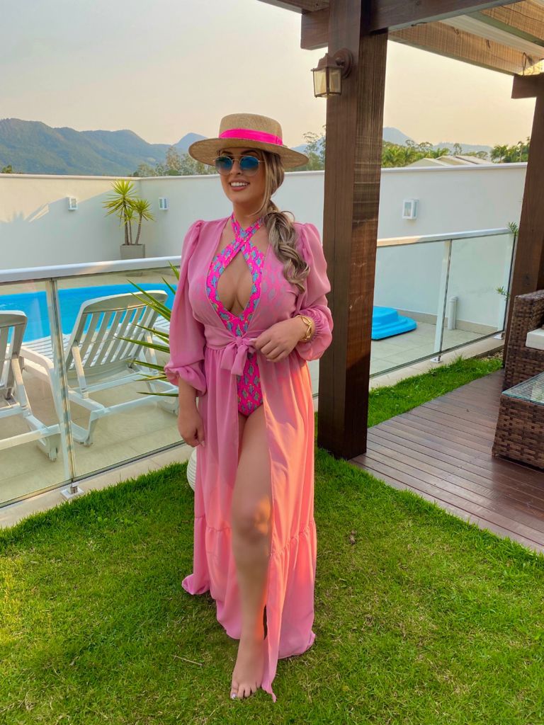 Saída Lia chiffon de seda