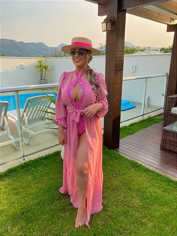 Saída Lia chiffon de seda