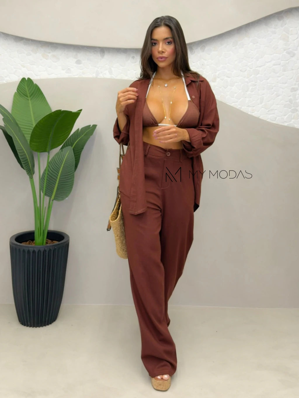 Conjunto camisa e calça linho
