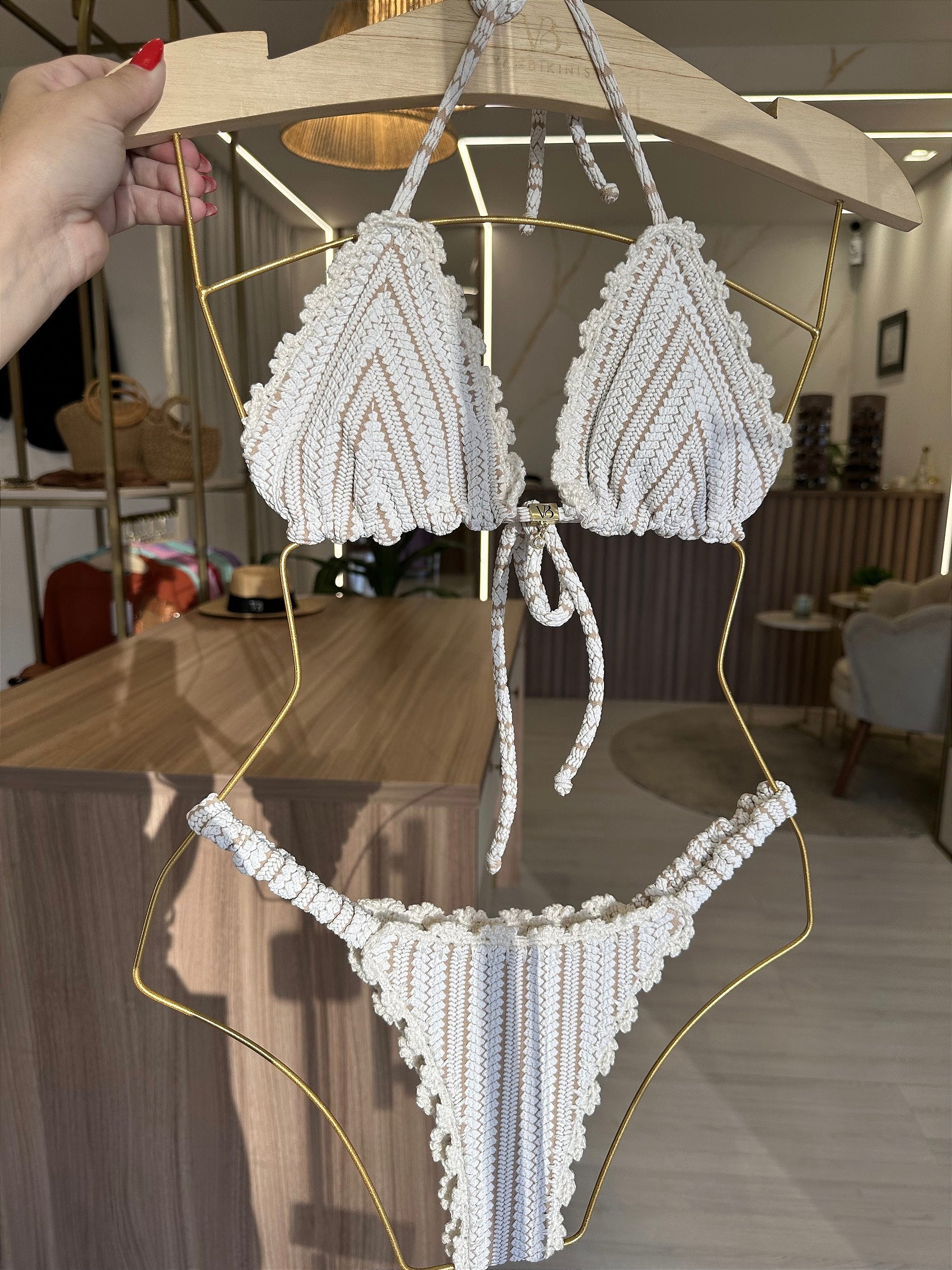 Cortininha Crochê Off White ( CALCINHA NÃO INCLUSO)