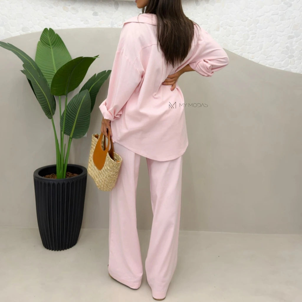 Conjunto camisa e calça linho