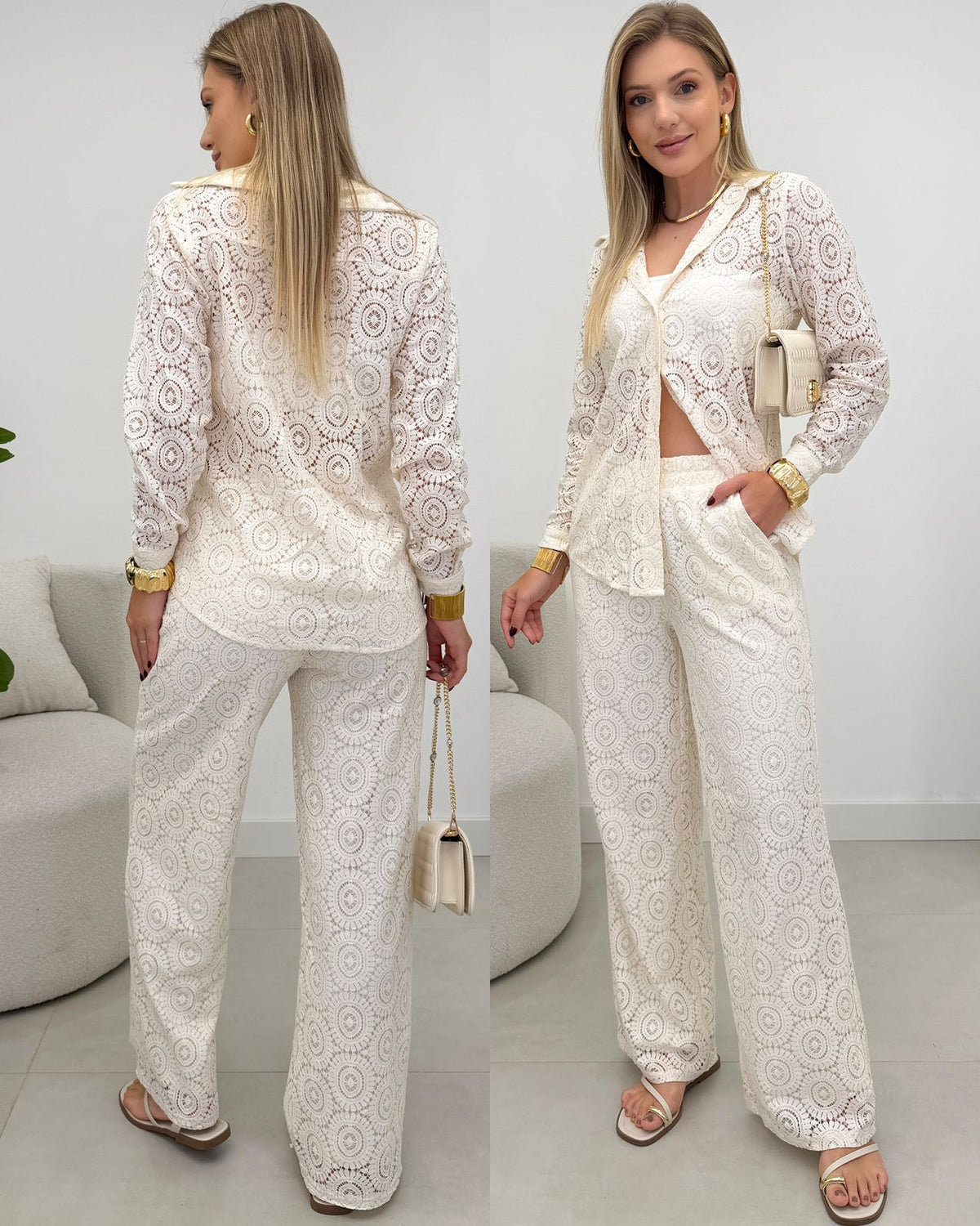 Conjunto Renda Fiona Creme 129277