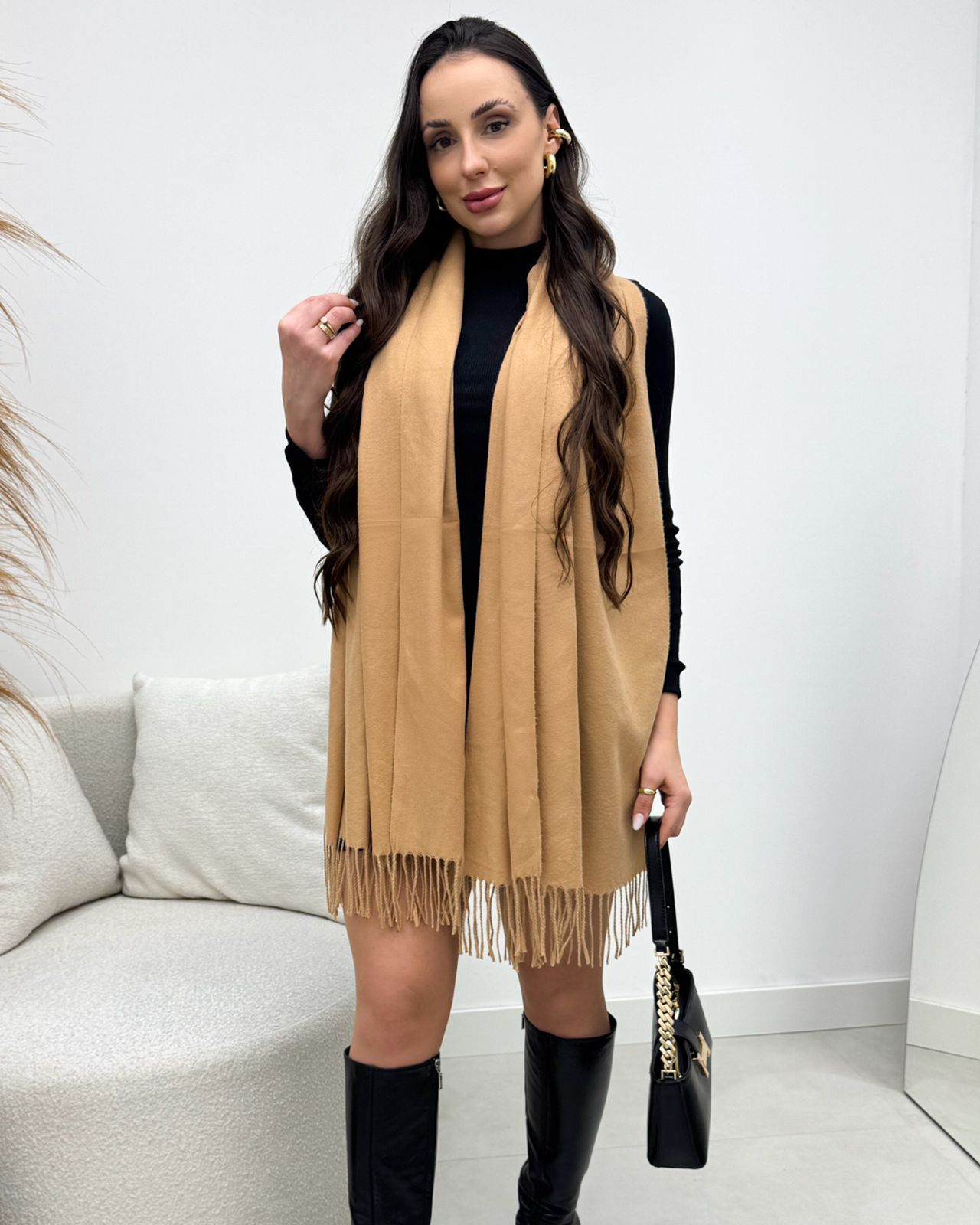 Lenço Mania Essenza Vanessa Bege Escuro 134329