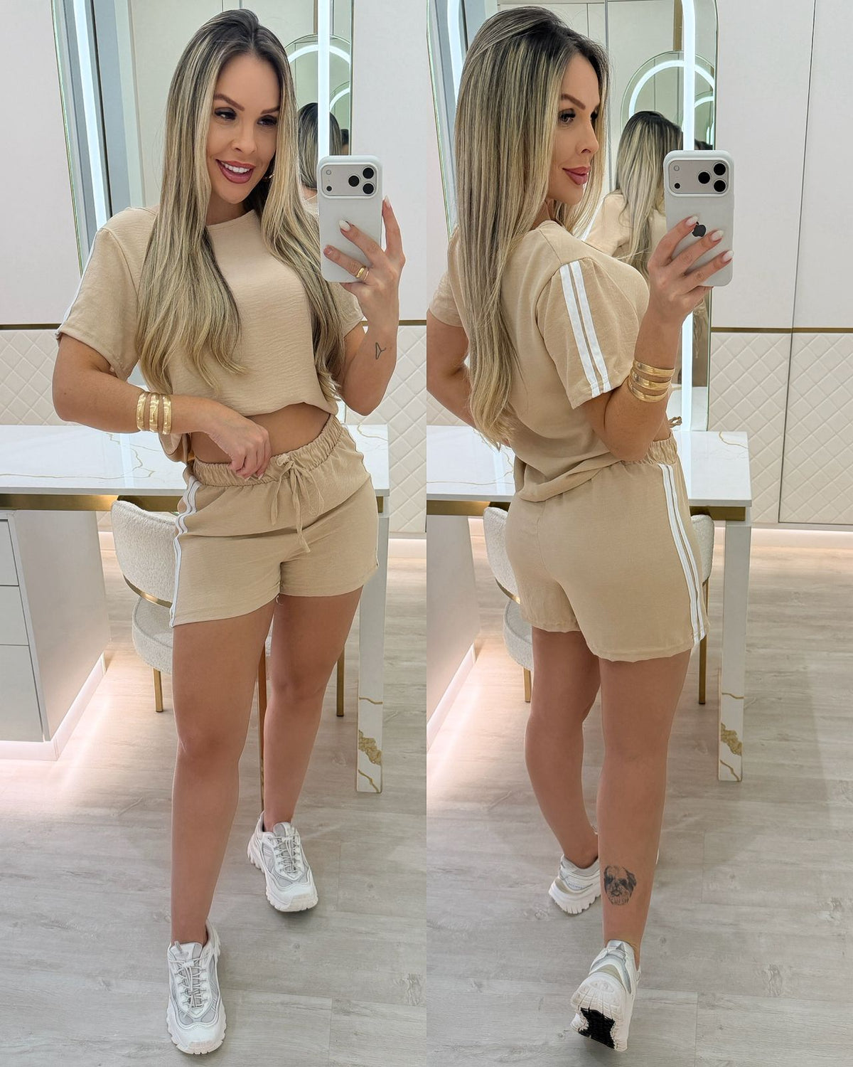 Conjunto Kessia Bege 116575