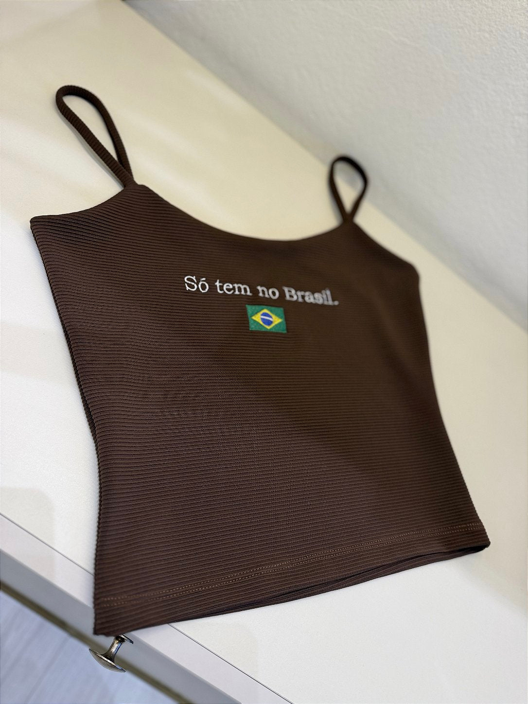 Blusa alcinha Brasileiríssima Marrom