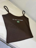 Blusa alcinha Brasileiríssima Marrom