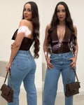 Cropped Colete Vitória Marrom 134785