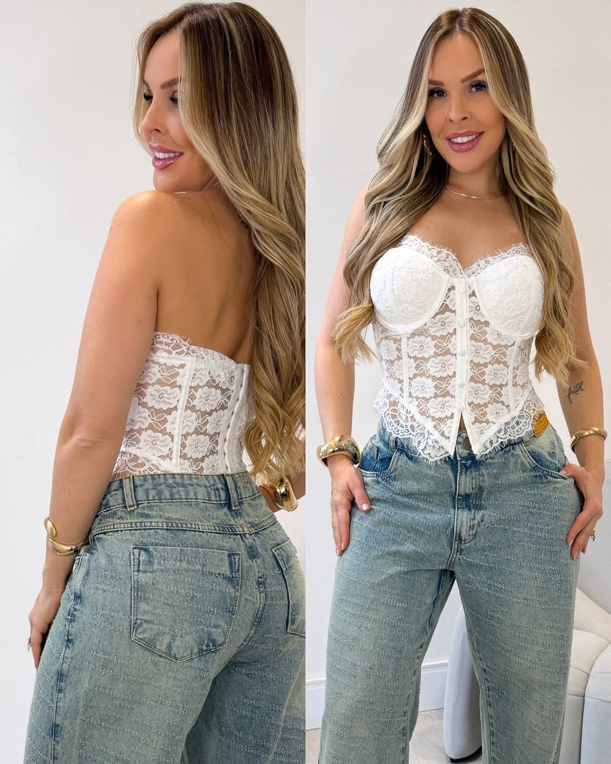 Cropped Corset Viviam Branco 135483