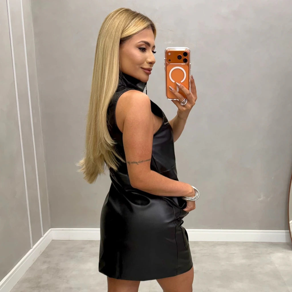 Vestido Cargo Couro