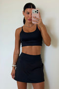 Conjunto Top + Saia Fit Black