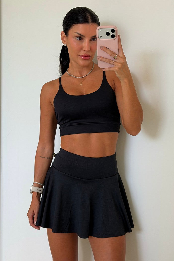Conjunto Fit + Short Saia Active Black