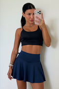 Conjunto Fit + Short Saia Active Navy