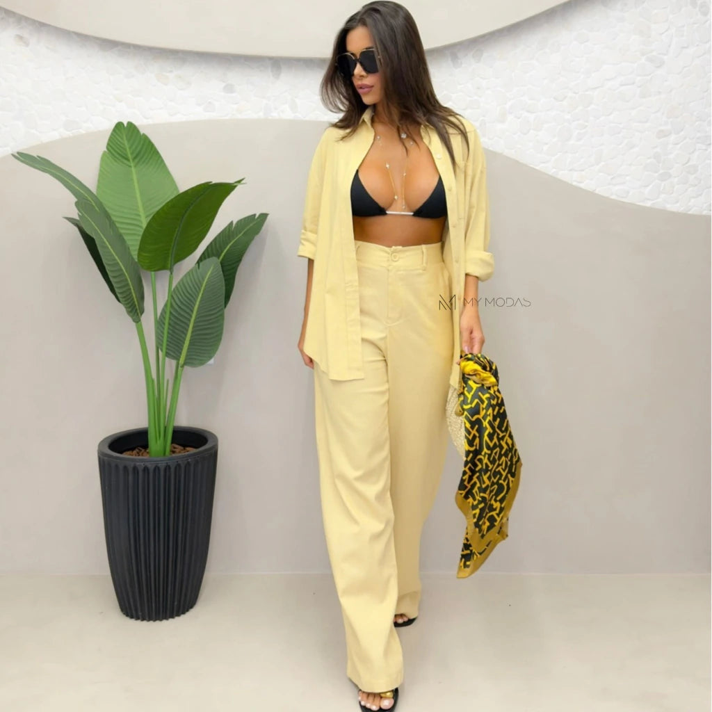 Conjunto camisa e calça linho