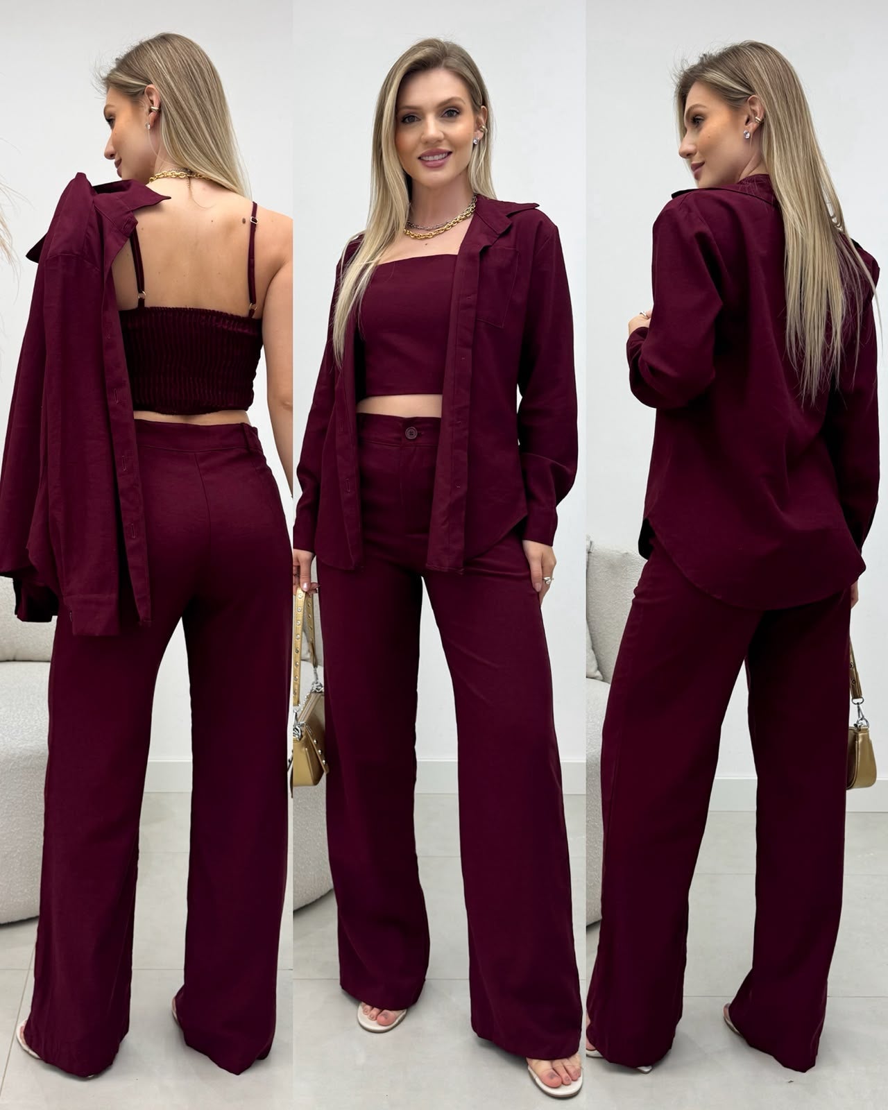 Conjunto Morgana Bordô 135516