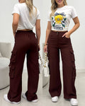 Calça Pantalona Jordana Marrom 135954