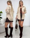 Camisa Cotelê Marjory Bege Claro 134969