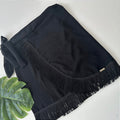 Saia transpassada tecido preto com franja ( valor somente da saia )