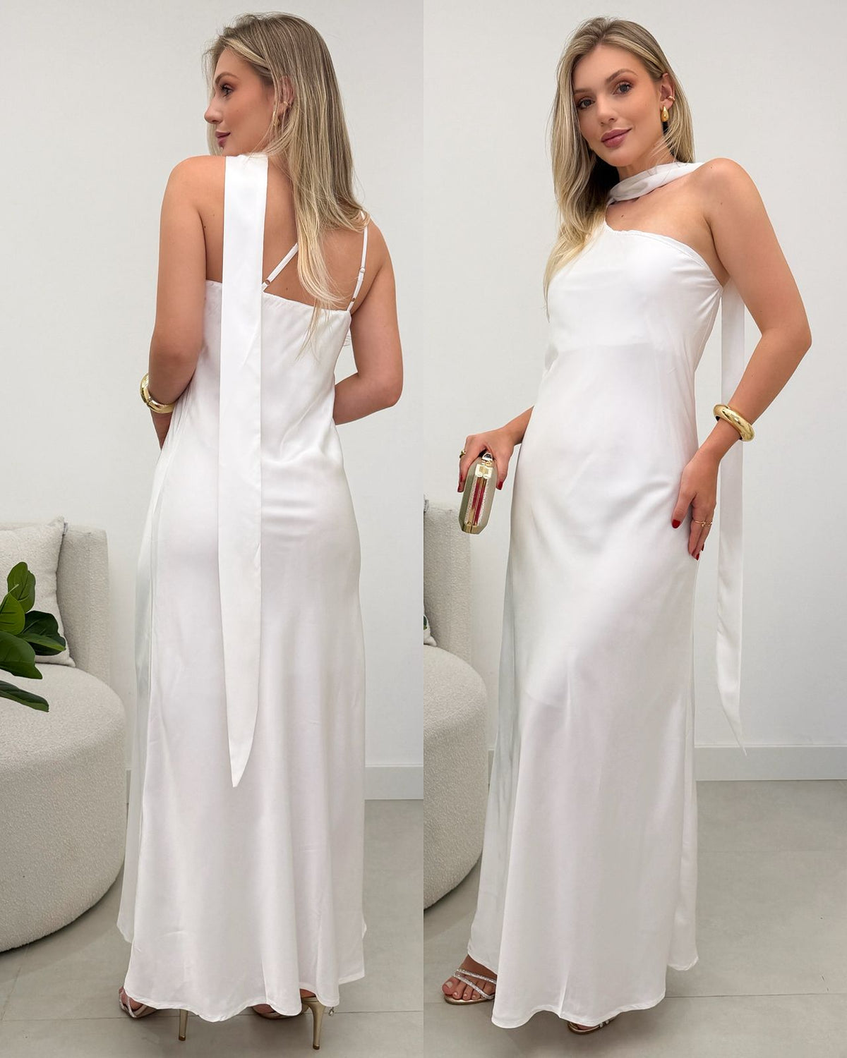 Vestido Cetim Helena Off 119856
