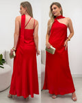 Vestido Cetim Helena Vermelho 119855