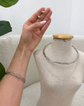 Trio Colar Pulseira e Brinco Mania Essenza Prata 129485