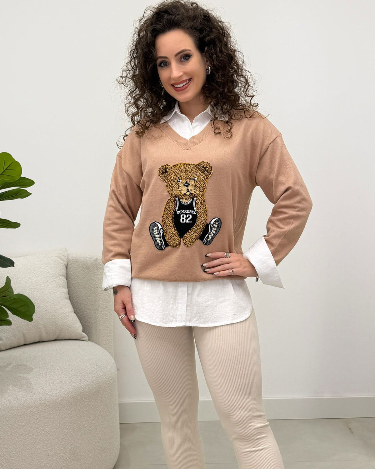Blusa Tricô Fabi Bege 129283
