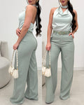 Calça Pantalona Kati Verde Menta 135855