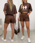 Shorts Courino Debora Marrom 129254
