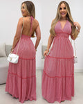 Vestido Listrado Sandy Vermelho 136020